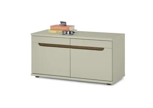 Sitzbank - B ca. 90 cm, Kaschmir, Nussbaum Nachbildung