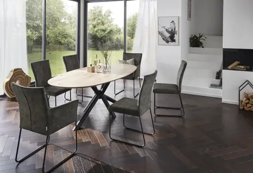 Esstisch Phoenix - LB ca. 220x110cm, Eiche, eco snow lackiert