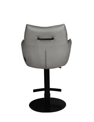 Barhocker MAKANA - drehbar, höhenverstellbar, Stoff, Hellgrau