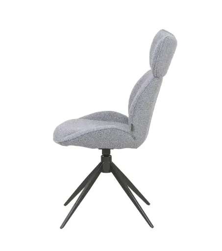 Stuhl MIRNA - drehbar, Stoff, Grau
