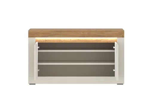 Sitzbank - mit Beleuchtung, B ca. 94 cm, Kaschmir, Stone Eiche Nachbildung