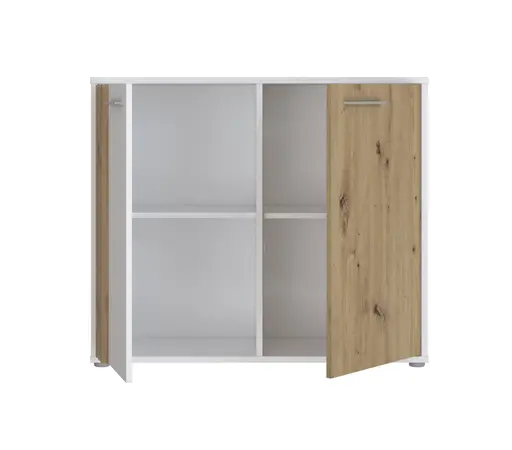 Kommode FLORISS- Weiß, Eiche Dekor