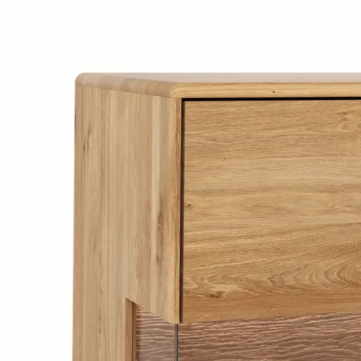 Highboard Hillsboro - inkl. Beleuchtung, Wildeiche natur, geölt