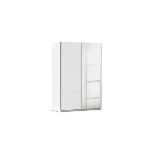 Schwebetürenschrank RUBITO- B ca. 136 cm, Weiß, Spiegel