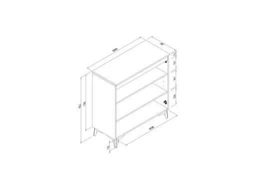 Kommode - B ca. 88 cm, Schiefer Nachbildung, Anthrazit 