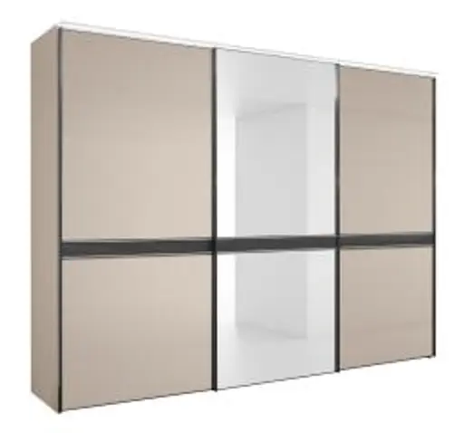 Schwebetürenschrank - B. ca. 298 cm, Sandglas, Kristallspiegel