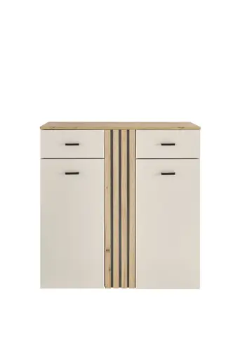 Schuhkommode - B ca. 100 cm, Kaschmir, Evoke Eiche Nachbildung