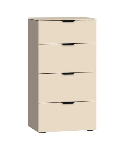 Nachtkommode JOIN IT- Nougat, Glas, Creme