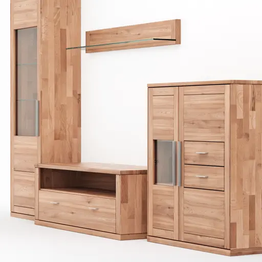 Wohnwand Faro 6.0 - Kernbuche massiv, geölt