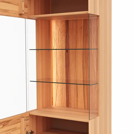 Vitrine Hillsboro - inkl. Beleuchtung, Anschlag Links, Buche/Kernbuche natur, geölt