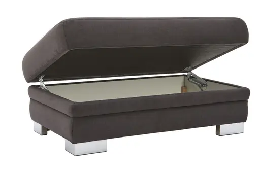 Hocker Tavira - inkl. Stauraum, LB ca. 125x75 cm, Stoff, Anthrazit