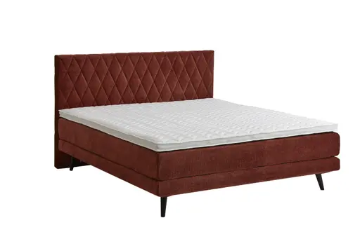 Boxspringbett Valencia - Liegefläche ca. 180x200 cm, Stoff, Kupfer