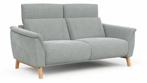 Sofa Nevin - 2,5-Sitzer inkl. Kopfpolsterverstellung, Stoff, Silbergrau