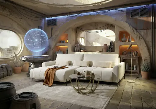 Couchtisch - Ø/H ca. 80x40 cm, Bronze, Cremeweiß