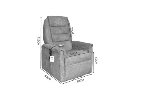 TV-Sessel MYRON - Aufstehhilfe, Relaxfunktion, Kopfteilverstellung, Stoff, Braun
