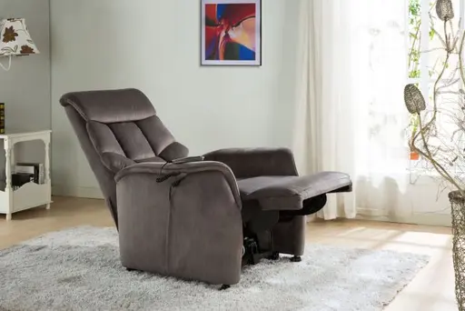 TV-Sessel - Aufstehhilfe, Relaxfunktion, Stoff, Grau