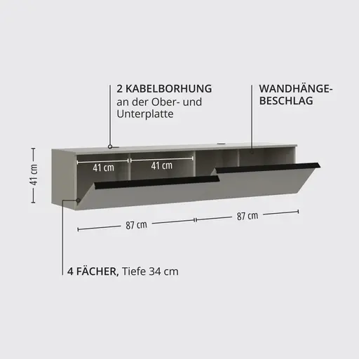 Hängeelement - mit Beleuchtung, B ca. 174 cm, Kaschmir