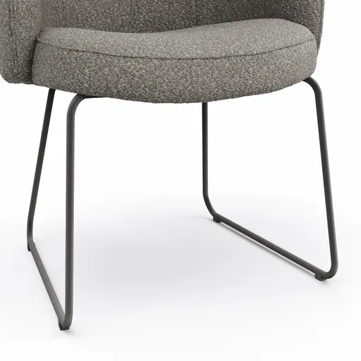 Armlehnstuhl Milana - Stoff, Grau