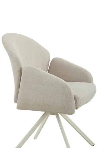 Armlehnstuhl - drehbar, Stoff, Beige-Creme