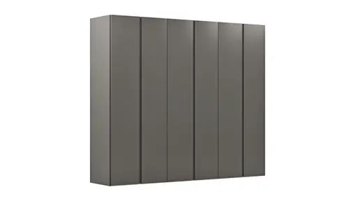 Drehtürenschrank Loretto - B ca. 280 cm, Melamin matt, Anthrazit