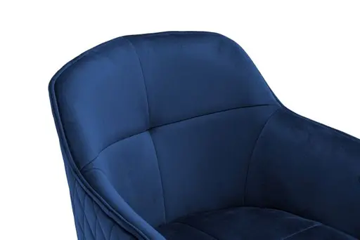 Armlehnstuhl - drehbar, Samt, Blau