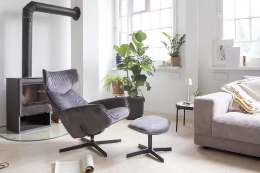 Relaxsessel Helge - Stoff, Dunkelgrau