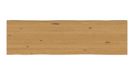 Esstisch 3100 - LB ca. 350x100 cm, Asteiche massiv, Waldkante, Kreuzfuß, Schwarz