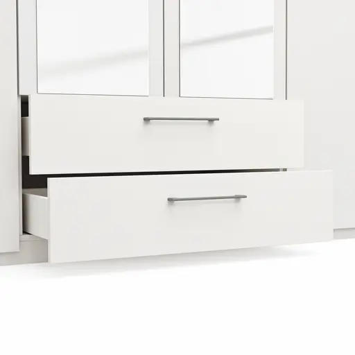 Drehtürenschrank Viana - B. ca. 180cm, Lack, Weiß