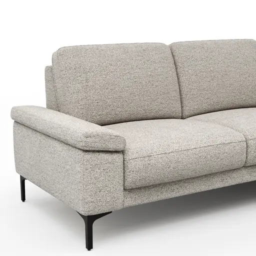 Ecksofa Matero - 2-Sitzer mit Ecke rechts, Stoff, Hellgrau