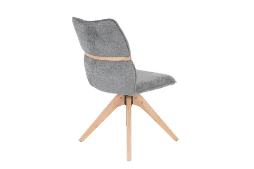 Stuhl MAROU - drehbar, Stoff, Graublau