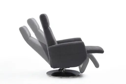 Relaxsessel - inkl. Relaxfunktion, Stoff, Silbergrau