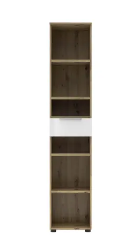 Büroregal - B ca. 40 cm, Artisan Eiche Nachbildung, Weiß