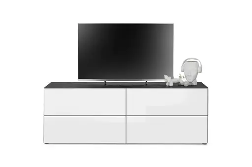 Lowboard - B ca. 181 cm, Weiß, Keramikoptik