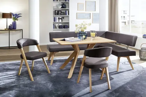 Eckbank - BT ca. 205x165 cm, Polyester, Dunkelbraun