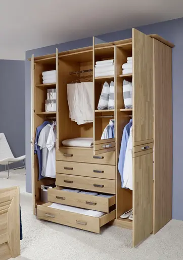 Funktionsschrank EM 1040 - B. ca. 189 cm, Wildeiche natur teilmassiv