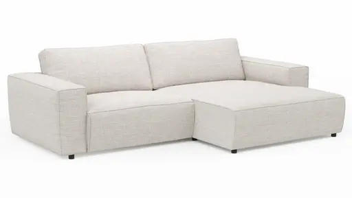 Ecksofa Lilaia - 1,5-Sitzer XL mit Chaise Longue XL rechts, Stoff, Kaschmir