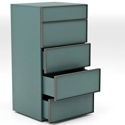 Kommode Loretto - BHT ca. 60x115x53 cm, Lack matt, Salbeigrün