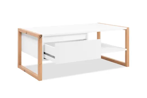 Couchtisch - LB ca. 100x55 cm, Weiß, Artisan Eiche Nachbildung