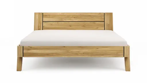 Bettgestell New Jersey - Liegefläche ca. 180x200 cm, Wildeiche massiv, mit Lisenen Anthrazit