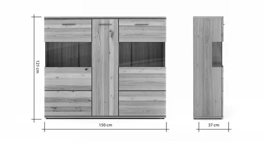 Highboard Paso - Asteiche bianco