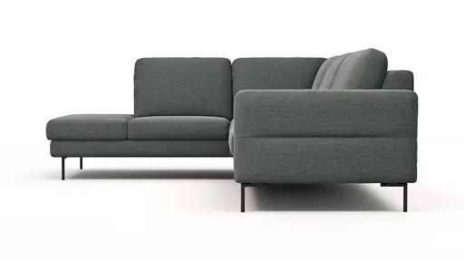 Ecksofa  Enna - Ecke links, 3-Sitzer, Sitzvorzug (motorisch), Stoff, Anthrazit