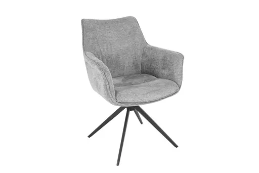 Armlehnstuhl MAIKE - drehbar, Stoff, Hellgrau