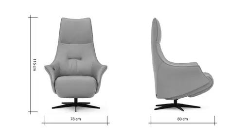 Relaxsessel Girona - Relaxfunktion (motorisch), Leder, Rot