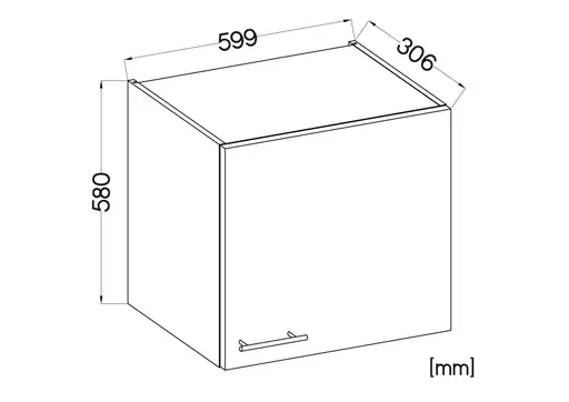 Hängeschrank- B ca. 60 cm, Eiche Dekor