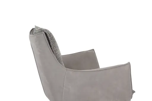 Armlehnstuhl MANDY - drehbar, Stoff, Graubeige