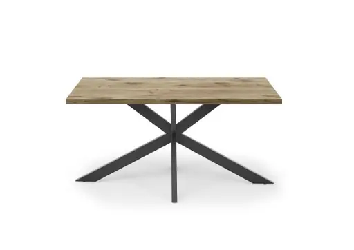 Esstisch - LB ca. 160x90 cm, Viking Eiche, Schwarz
