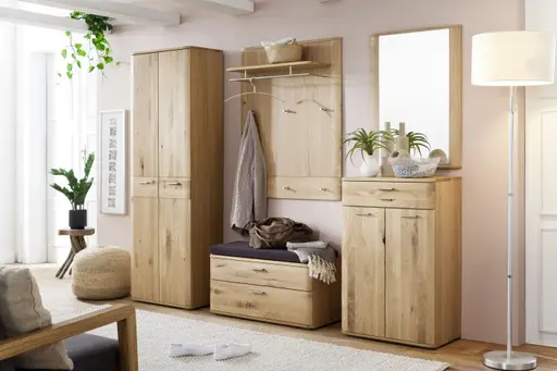 Garderobenschrank - Balkeneiche teilmassiv
