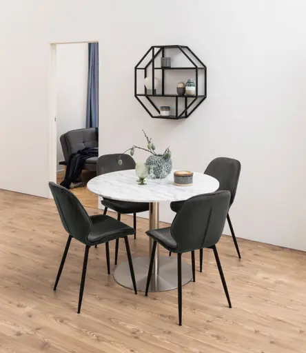 Wandregal - Esche schwarz, metall schwarz