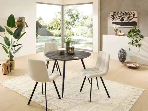 Stuhl - Stoff, Beige