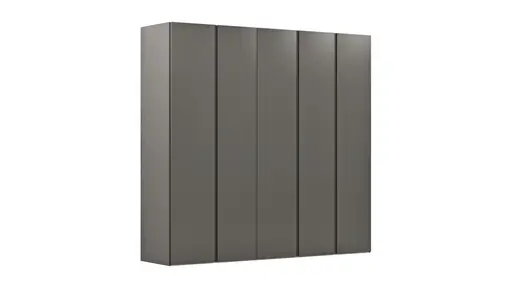 Drehtürenschrank Loretto - B ca. 254 cm, Melamin matt, Anthrazit